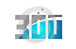 blue grey number 300 for logo icon design