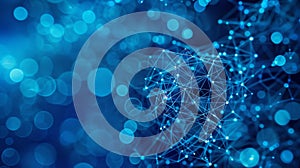 A blue grid filled with interconnected circles demonstrating the meshlike structure of the Web3 network