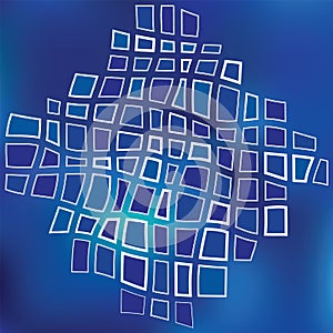 Blue Grid Mosaical Background Template Design