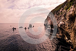 Blue Grotto â€œGrotta Azzurraâ€ on the island of Capri, Italy