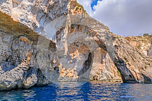 Blue Grotto in Malta. The sea cave is located near Wied i?-?urrieq south of ?urrieq in the southwest of the island of Malta.