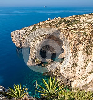 Blue Grotto - one of nature landmarks on Malta island