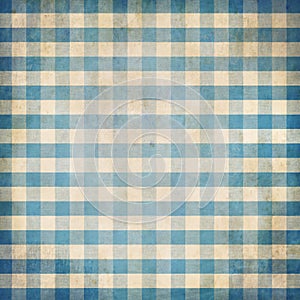 Blue grunge checked gingham picnic tablecloth background