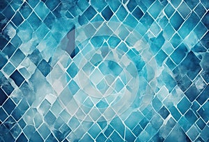 Blue grunge geometric pattern like ice stock illustrationIce, Backgrounds, Watercolor Painting, Cold Temperature photo