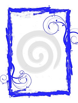 Blue grunge swirls frame