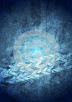 Blue grunge tech geometric background