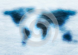 Blue grunge vector world map