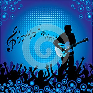 Blue Guitarist Background