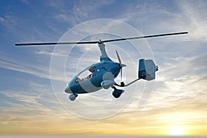 Experimetal gyrocopter in flight photo