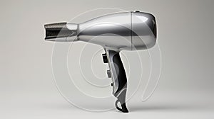 blue hair dryer on white background