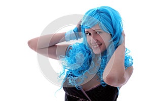 Blue hairs girl