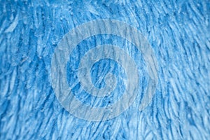 Blue hairy fabric macro