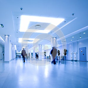 Blue hall of office centre