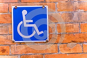 Blue handicap sign