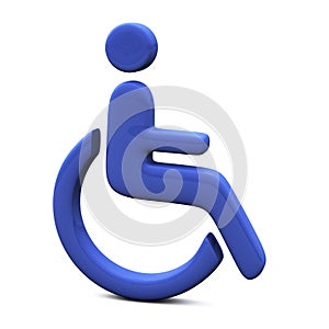 Blue handicap sign, 3d