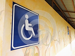 Blue handicapped sign
