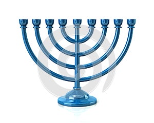 Blue Hanukkah menorah photo
