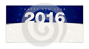 Blue Happy New Year 2016 card