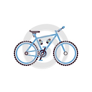 Blue hardtail bike, modern bicycle vector Illustration photo