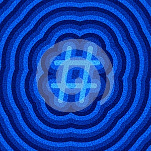 Blue Hashtag Symbol with Ripples photo