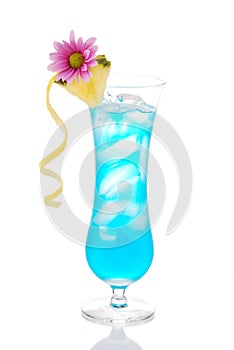 Blue hawaiian curacao cold cocktail