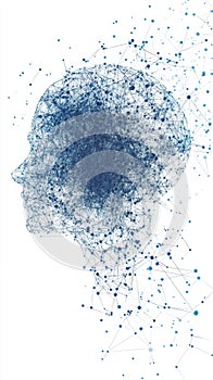 A blue head with a lot of dots on it