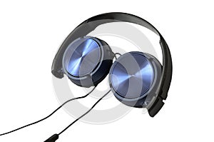 Blue headphones for music.