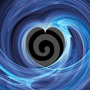 Blue heart hole in twirl photo