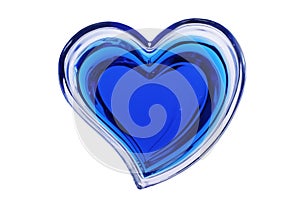 Blue heart isolated on white background