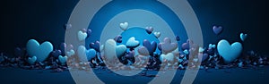 Blue heart, love theme, love theme, Valentine\'s Day holiday.