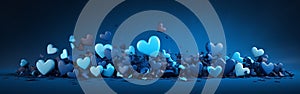 Blue heart, love theme, love theme, Valentine\'s Day holiday.