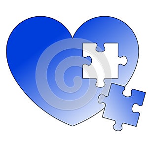 Blue Heart puzzle piece