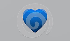 Blue heart on white background valentine`s day