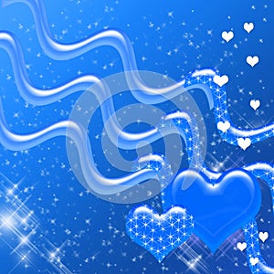 Blue Hearts and Sparkles Backdrop