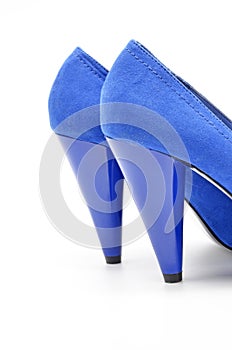 Blue heel women shoes