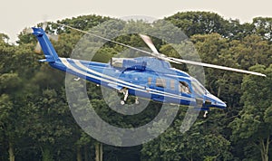 Blue helicopter