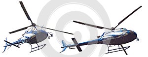 Blue helicopter isolated