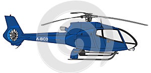 Blue helicopter illustration