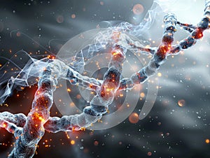 Blue helix human DNA structure