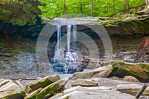 Blue Hen Falls in summer.Cuyahoga Valley National Park.Ohio.USA photo