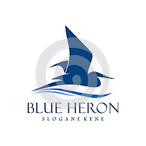 Blue heron logo design