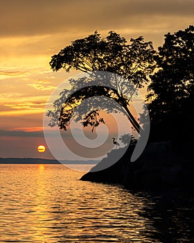 Scenic summer sunset over Kentucky Lake photo