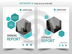 Blue hexagon Brochure annual report Leaflet Flyer template design, book cover layout design, abstract business presentation