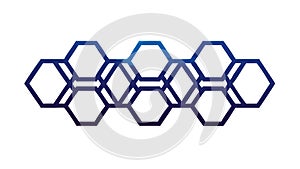 Blue Hexagon Pattern: Modern Geometric Grid Scientific Design, vector design Generative AI