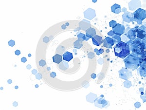 Blue Hexagonal Abstract Pattern