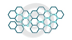 Blue Hexagonal Grid Vector Graphic, vector design Generative AI