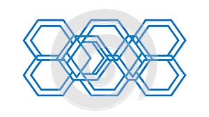 Blue Hexagonal Honeycomb Geometric Pattern, vector design Generative AI