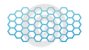 Blue Hexagonal Honeycomb Pattern Vector, vector design Generative AI