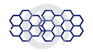 Blue Hexagonal Mesh Grid Pattern Background, vector design Generative AI