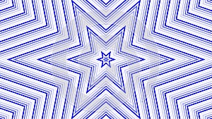 Blue hexagonal star simple flat geometric on white background loop. Starry radio waves endless creative animation. Stars seamless